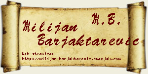 Milijan Barjaktarević vizit kartica